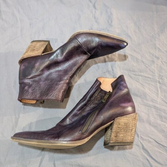 Veracruz Purple Pointed Toe Heel Ankle Boots Size 41 - Picture 8 of 10